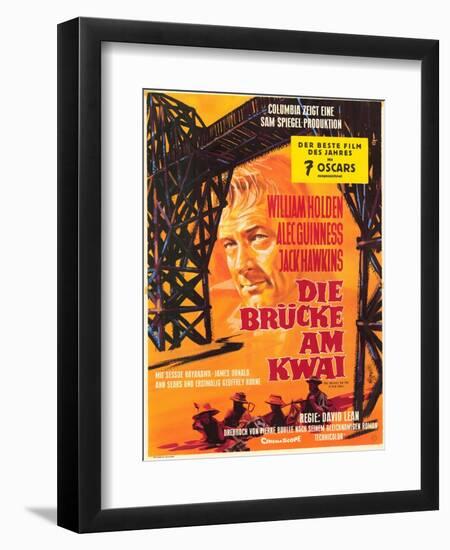 Bridge on the River Kwai, German Movie Poster, 1958-null-Framed Art Print