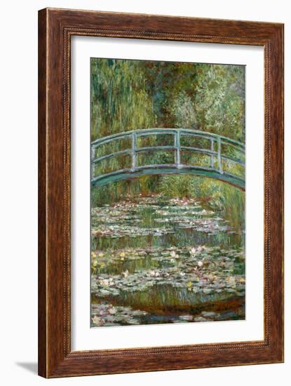 Bridge over a Pond of Water Lilies-Claude Monet-Framed Premium Giclee Print