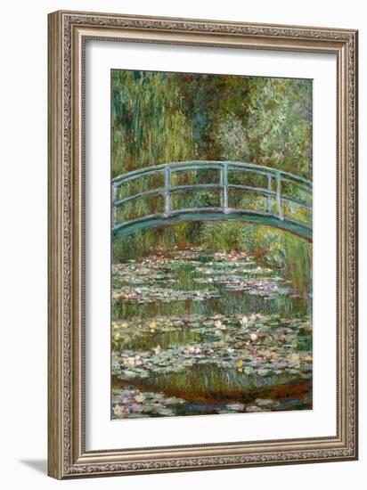 Bridge over a Pond of Water Lilies-Claude Monet-Framed Art Print