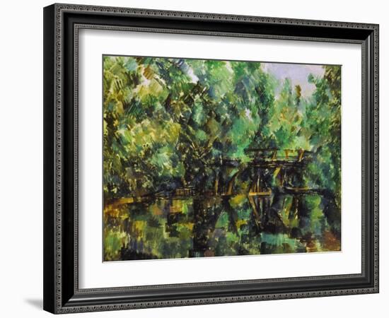 Bridge Over A Pond-Paul Cézanne-Framed Giclee Print
