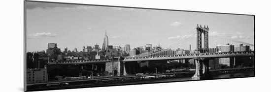 Bridge over a River, Manhattan Bridge, Manhattan, New York City, New York State, USA-null-Mounted Photographic Print