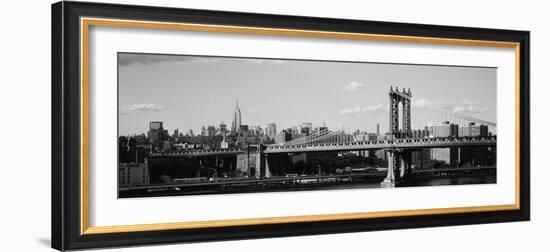 Bridge over a River, Manhattan Bridge, Manhattan, New York City, New York State, USA-null-Framed Photographic Print