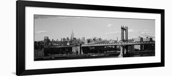 Bridge over a River, Manhattan Bridge, Manhattan, New York City, New York State, USA-null-Framed Photographic Print