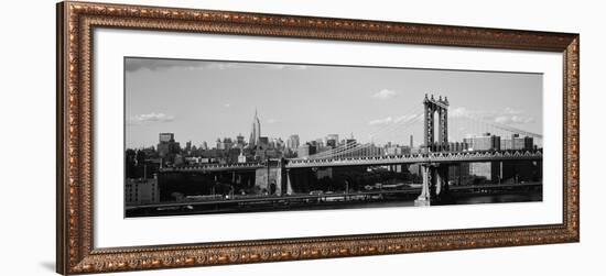 Bridge over a River, Manhattan Bridge, Manhattan, New York City, New York State, USA-null-Framed Photographic Print