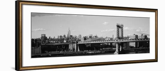 Bridge over a River, Manhattan Bridge, Manhattan, New York City, New York State, USA-null-Framed Photographic Print