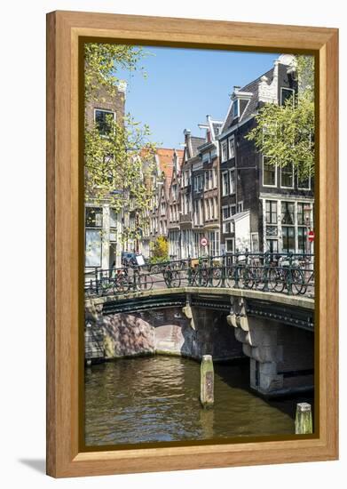 Bridge over Brouwersgracht, Amsterdam, Netherlands, Europe-Amanda Hall-Framed Premier Image Canvas