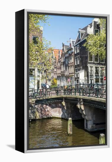 Bridge over Brouwersgracht, Amsterdam, Netherlands, Europe-Amanda Hall-Framed Premier Image Canvas