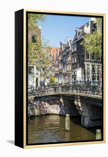 Bridge over Brouwersgracht, Amsterdam, Netherlands, Europe-Amanda Hall-Framed Premier Image Canvas