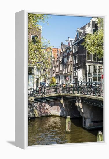 Bridge over Brouwersgracht, Amsterdam, Netherlands, Europe-Amanda Hall-Framed Premier Image Canvas