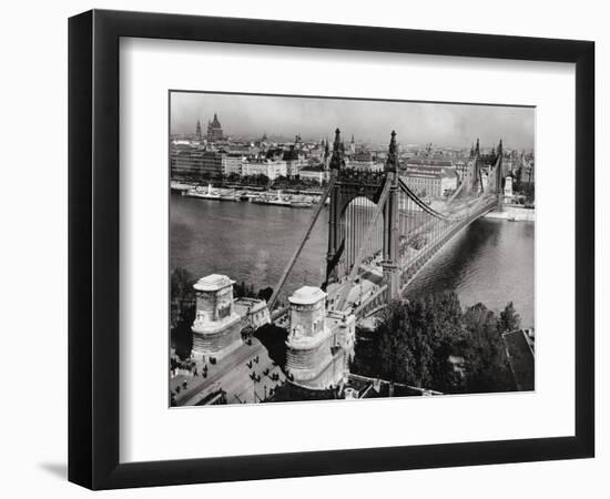 Bridge over Danube River of Budapest--Framed Photographic Print