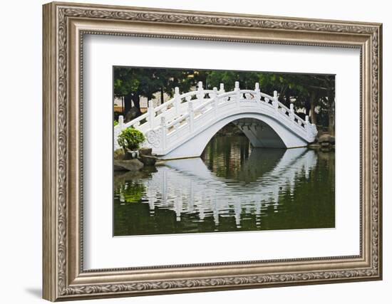 Bridge over garden pond in Liberty Square, Taipei, Taiwan-Keren Su-Framed Photographic Print