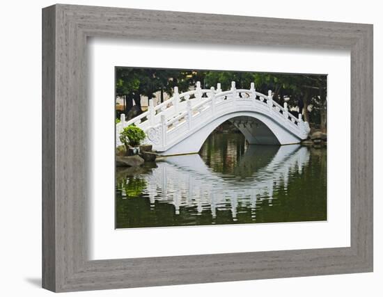 Bridge over garden pond in Liberty Square, Taipei, Taiwan-Keren Su-Framed Photographic Print