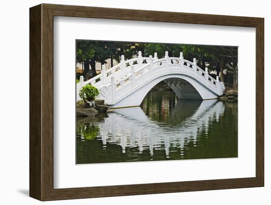 Bridge over garden pond in Liberty Square, Taipei, Taiwan-Keren Su-Framed Photographic Print