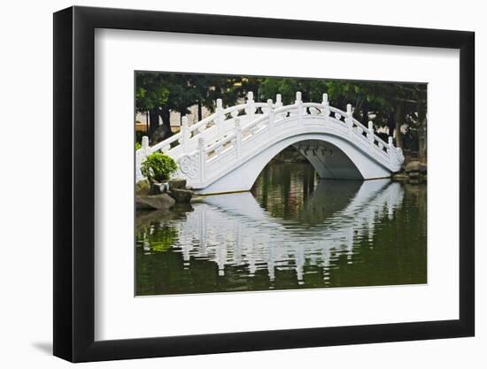 Bridge over garden pond in Liberty Square, Taipei, Taiwan-Keren Su-Framed Photographic Print