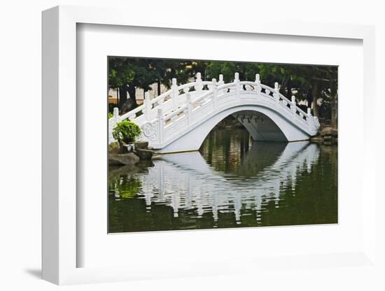 Bridge over garden pond in Liberty Square, Taipei, Taiwan-Keren Su-Framed Photographic Print