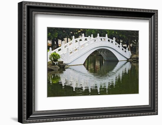 Bridge over garden pond in Liberty Square, Taipei, Taiwan-Keren Su-Framed Photographic Print