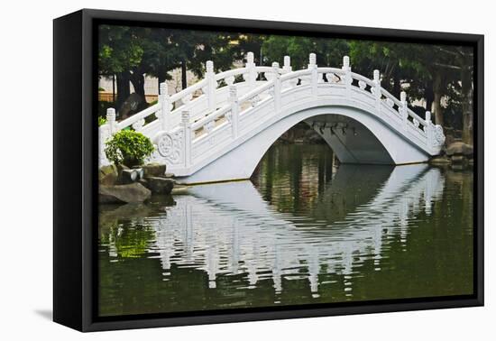 Bridge over garden pond in Liberty Square, Taipei, Taiwan-Keren Su-Framed Premier Image Canvas