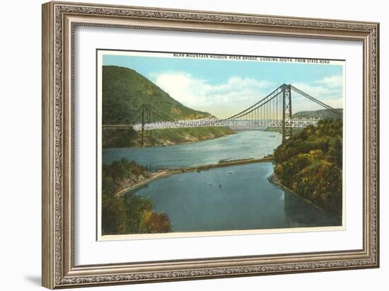 Bridge over Hudson River, New York-null-Framed Art Print