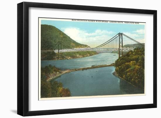 Bridge over Hudson River, New York-null-Framed Art Print