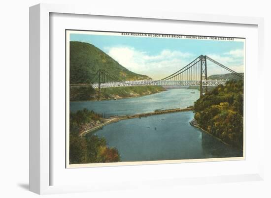 Bridge over Hudson River, New York-null-Framed Art Print