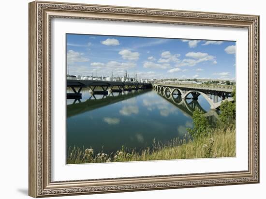 Bridge over Missouri River, Great Falls, Montana, Usa-Natalie Tepper-Framed Photo