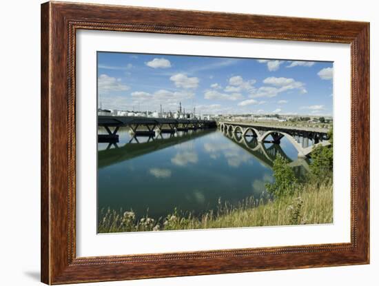 Bridge over Missouri River, Great Falls, Montana, Usa-Natalie Tepper-Framed Photo