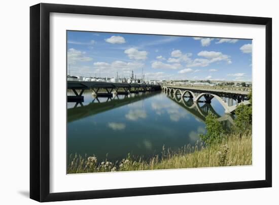 Bridge over Missouri River, Great Falls, Montana, Usa-Natalie Tepper-Framed Photo