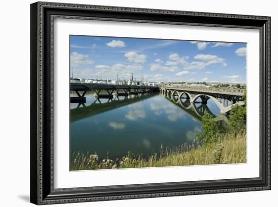 Bridge over Missouri River, Great Falls, Montana, Usa-Natalie Tepper-Framed Photo