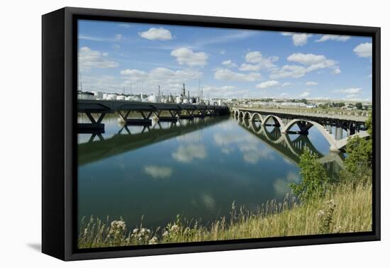 Bridge over Missouri River, Great Falls, Montana, Usa-Natalie Tepper-Framed Stretched Canvas