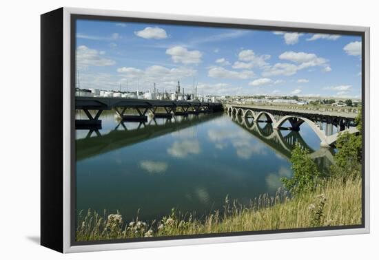 Bridge over Missouri River, Great Falls, Montana, Usa-Natalie Tepper-Framed Stretched Canvas