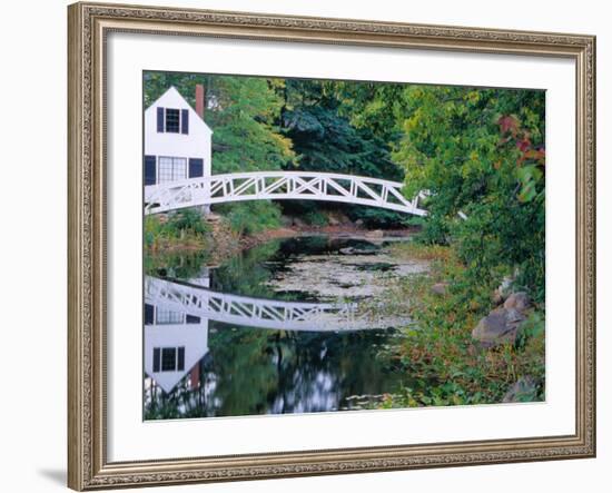 Bridge Over Pond in Somesville, Maine, USA-Julie Eggers-Framed Photographic Print