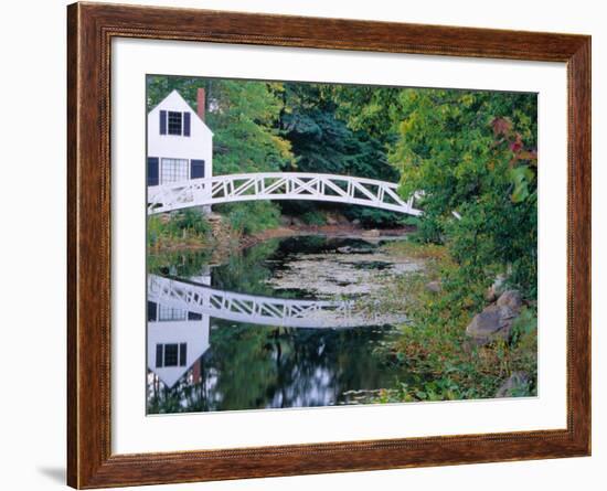 Bridge Over Pond in Somesville, Maine, USA-Julie Eggers-Framed Photographic Print