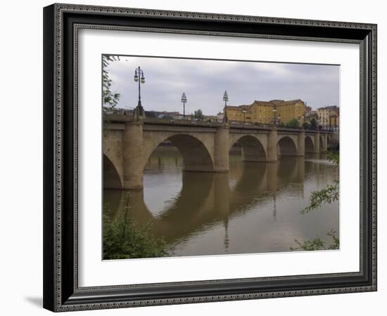 Bridge over Rio Ebro in Logrono, La Rioja, Spain-Janis Miglavs-Framed Photographic Print