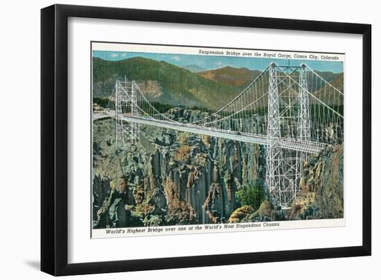 Bridge over Royal Gorge, Colorado-null-Framed Premium Giclee Print