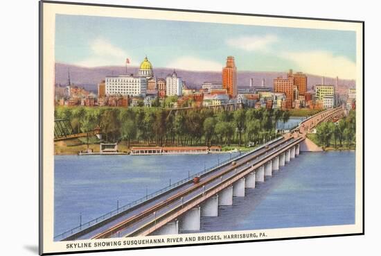 Bridge over Susquehanna, Harrisburg, Pennsylvania-null-Mounted Art Print