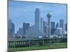 Bridge over the Dallas River Floodplain, and Skyline of the Downtown Area, Dallas, Texas, USA-Waltham Tony-Mounted Photographic Print