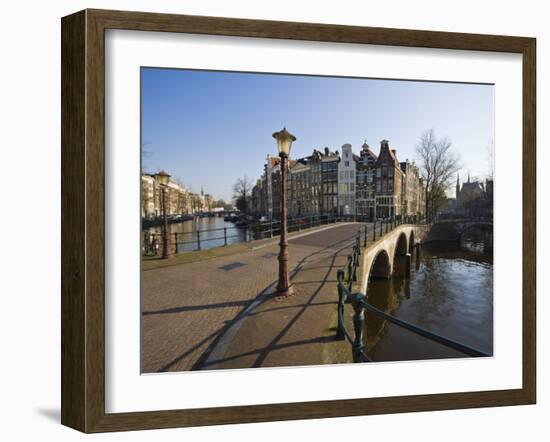 Bridge over the Keizersgracht Canal, Amsterdam, Netherlands, Europe-Amanda Hall-Framed Photographic Print