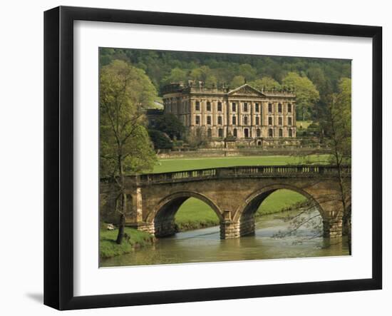 Bridge over the River and Chatsworth House, Derbyshire, England, United Kingdom, Europe-Christina Gascoigne-Framed Photographic Print