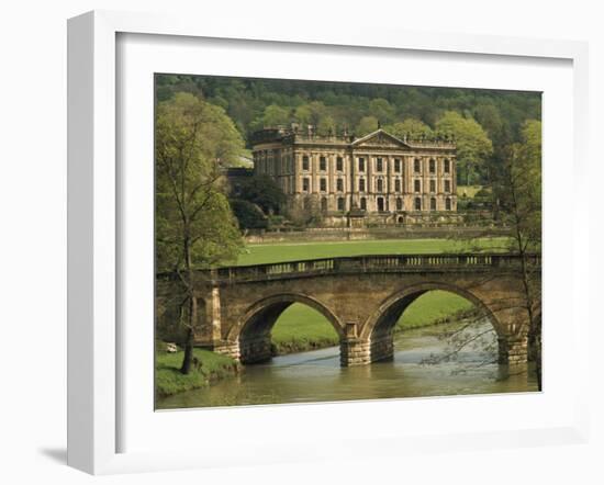 Bridge over the River and Chatsworth House, Derbyshire, England, United Kingdom, Europe-Christina Gascoigne-Framed Photographic Print