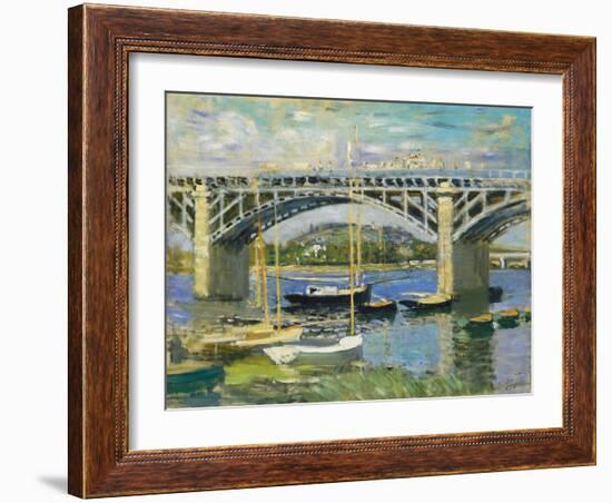 Bridge over the River at Argenteuil, 1874-Claude Monet-Framed Giclee Print