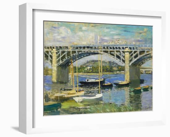 Bridge over the River at Argenteuil, 1874-Claude Monet-Framed Giclee Print