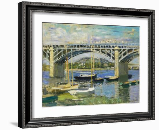 Bridge over the River at Argenteuil, 1874-Claude Monet-Framed Giclee Print