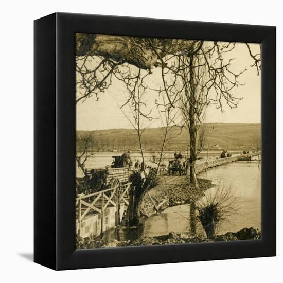 Bridge over the River Meuse at Dugny, northern France, c1914-c1918-Unknown-Framed Stretched Canvas