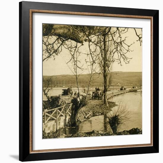 Bridge over the River Meuse at Dugny, northern France, c1914-c1918-Unknown-Framed Photographic Print