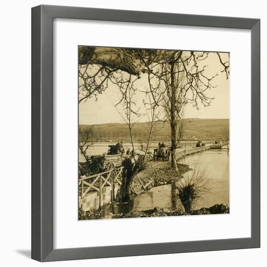 Bridge over the River Meuse at Dugny, northern France, c1914-c1918-Unknown-Framed Photographic Print