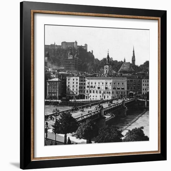 Bridge over the Salzach, Salzburg, Austria, C1900s-Wurthle & Sons-Framed Photographic Print