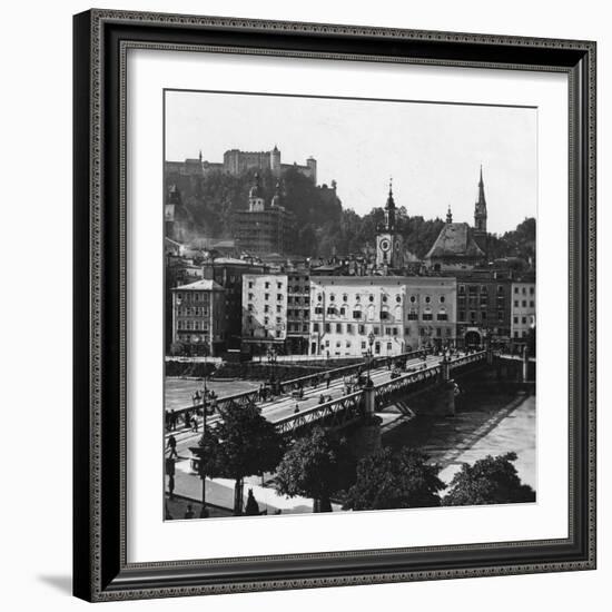 Bridge over the Salzach, Salzburg, Austria, C1900s-Wurthle & Sons-Framed Photographic Print