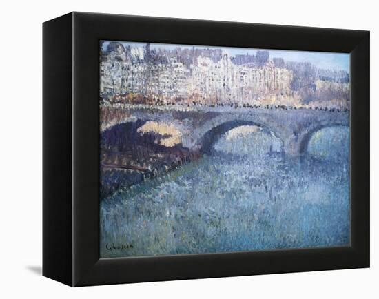 Bridge Over the Seine, Pont De Seine, Paris-Eugène Boudin-Framed Premier Image Canvas