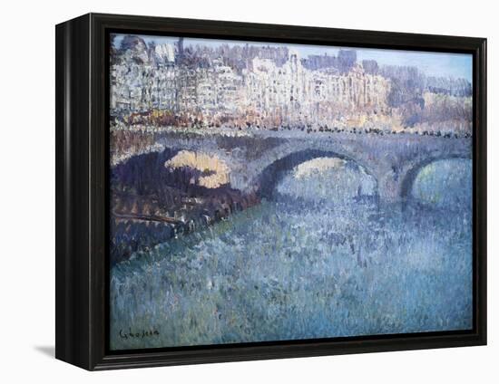 Bridge Over the Seine, Pont De Seine, Paris-Eugène Boudin-Framed Premier Image Canvas