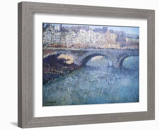 Bridge Over the Seine, Pont De Seine, Paris-Eugène Boudin-Framed Giclee Print